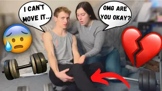 Getting BAD Cramps While Working Out Prank On Girlfriend!