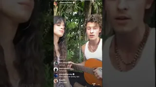 Shawn Mendes and Camila Cabello singing "Señorita" live on instagram
