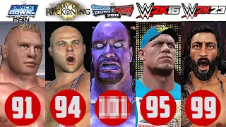 Highest OVERALL Superstar In Every WWE Game !!!   WWE 2K23