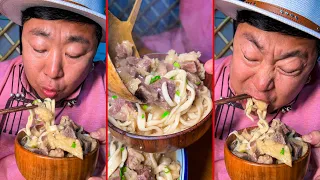 MUKBANG | Cooking MONGOLIAN BEEF NOODLES | Eating Food | Asmr Mukbang | Mongolian Food | Tzuyang