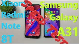 Samsung Galaxy A31 vs Xiaomi Redmi Note 8T - SPEED TEST + multitasking - Which is faster!?