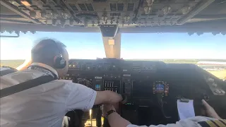 BOEING 747  TAKEOFF FROM ATLANTA (cockpit view).  Wind gusts up to 30 knots