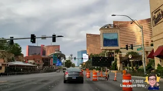Driving down Las Vegas Strip while COVID-19 lockdown is still in effect