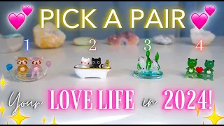 Your LOVE LIFE in 2024 💘 Pick a Pair! 👯‍♂️ Detailed Tarot Reading ✨