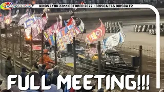 FULL MEETING! | KINGS LYNN 22nd October 2022 | BRISCA F1 & BRISCA F2