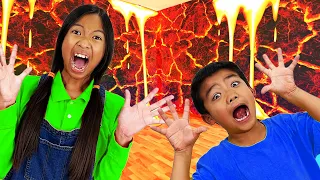 The Wall is Lava with Wendy and Eric | Kids Pretend Play