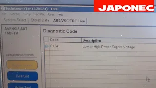 Toyota C1241 ABS fault code /Techstream ABS module data value/