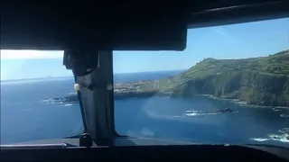 SATA Air Açores DHC-8 Q400 • Cockpit Landing • Flores Island