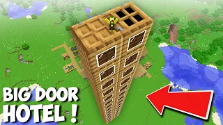 I found BIG HOTEL INSIDE A LONG DOOR in Minecraft ! NEW BIGGEST HOUSE !