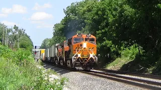 BNSF Chilicothe Sub four trains BNSF and UP June 12, 2023