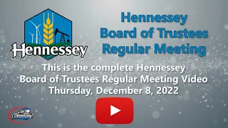 Hennessey Board of Trustees Meeting December 8, 2022