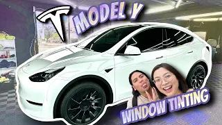 WINDOW TINTING OUR TESLA MODEL Y | THE ENTIRE PROCESS