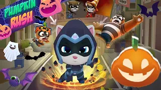 Talking Tom Hero Dash Pumpkin Rush event Moonlight Angela vs Roy Raccoon & Salving Super Hank