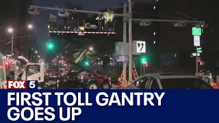 NYC congestion pricing: First toll gantry goes up