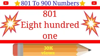 801-900 english numbers with spelling // 801 to 900 numbers in words in english ll number names😯😍