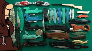 Коллекция редких складных ножей СССР необычной формы  / USSR knife collection