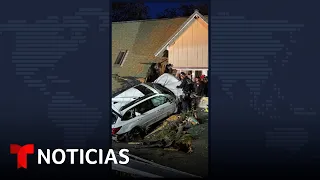 Conductor resulta lesionado tras estrellarse contra una casa | Noticias Telemundo