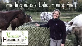 Feeding square bales to horses ~ simplified! // Versatile Horsemanship