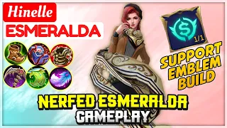 Nerfed Esmeralda Gameplay, Support Emblem Build [ SIREN Hinelle Esmeralda ] Mobile Legends