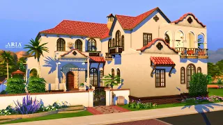SPANISH STYLE OASIS VILLA NOCC| The Sims 4 | Speed Build (Stop motion)