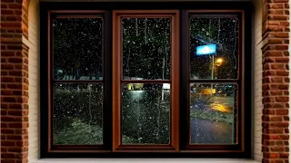 Heavy rain sounds for sleeping, Goodbye insomnia, sleep soundly near the window