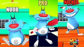 NOOB vs PRO vs HACKER In Oggy Racing 3D | With Oggy And Jack | Rock Indian Gamer |