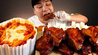 엽기떡볶이와 자메이카 닭다리 먹방~!! Spicy tteokbokki chicken 리얼사운드  ASMR Mukbang(Eating Show)