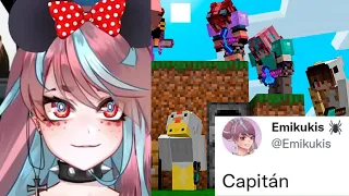 Emikukis REACCIONA "Puse a 6 VTubers a CAZARME en MINECRAFT"