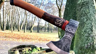 DIY TOPÓR Wikinga krok po kroku z taniej siekierki / Making a VIKING AXE DIY from a cheap axe