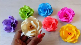 Realistic, Easy Paper Roses | Rose flower from Paper| Rose making tutorial..