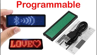 Rechargeable Mini Led Scrolling Name Badge || Programmable Digital Name Plate | Moving Text Display