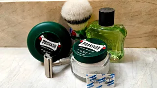 Rockwell 6S DE Safety Razor @ R5. Proraso Green Soap and Splash. Feather Blade.