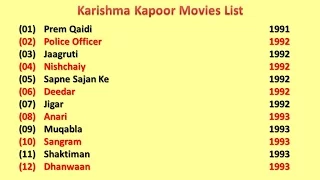 Karisma Kapoor Movies List