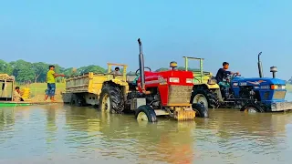 Mahindra Eicher Tractors Loading Sand in River | Tractor With River | Tractor Video (04)