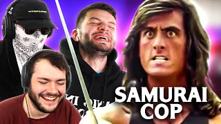 Ciarán, Memeulous & James Marriott watch SAMURAI COP