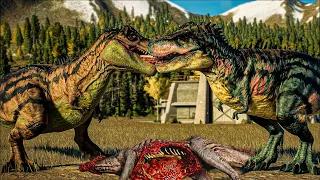 Tarbosaurus vs Indominus Rex, Carnotaurus, Indoraptor, Acrocanthosaurus | Jurassic World Evolution 2