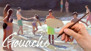 Painting People with Gouache - Summer Fun Gouache painting demo