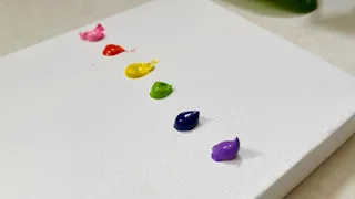 EASY acrylic painting on CANVAS | rainbows colors 🌈 acrylic painting tutorial