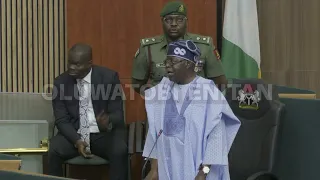 'Nigeria We Hail Thee' WATCH Tinubu, Akpabio, National Assembly Members Sing New Anthem