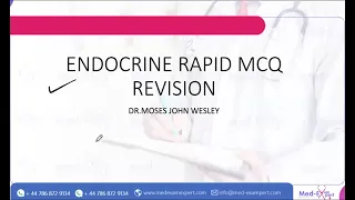 MRCP-1 Rapid Revision Session | Grand MCQs Discussion| Endocrinology Part 1| Dr. Moses John Wesley