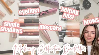 Decluttering My Makeup Collection! Brows, Eyeliner, Mascara, Single Shadows & Setting Spray ✨