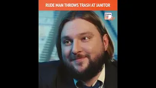 Rude man throws trash at janitor@MOVIECLIPS #trending #viralvideomagic rude lyrics #top