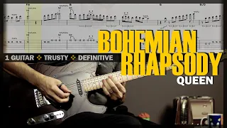 Bohemian Rhapsody 🔥 Guitar Cover Tab | Orig. Solo Lesson | Stage Arrangement | BT w/ Vocals 🎸 QUEEN