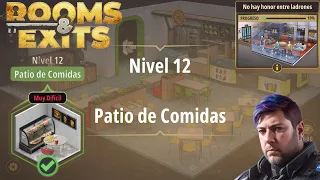 Rooms & Exits. Solución del nivel 12, Patio de comidas, del capítulo 1, no hay honor entre ladrones.