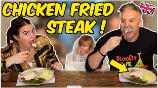 Brits Try [SOUTHERN CHICKEN FRIED STEAK] For The First Time!