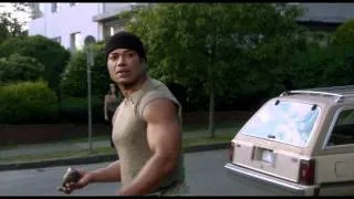 Teal'c throws a stone