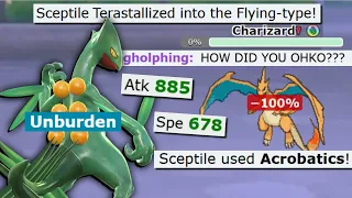 TERA FLYING UNBURDEN SCEPTILE IS AMAZING IN POKEMON SCARLET AND VIOLET!