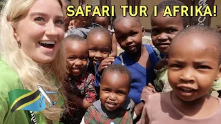 Afrika Vlog 🦒 3 DAGES SAFARI TUR I TANZANIA - Koas i lufthavn, ser vilde dyr, smager lokalt mad