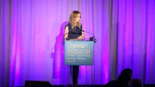 Emily Blunt speaks at the American Institute for Stuttering Gala