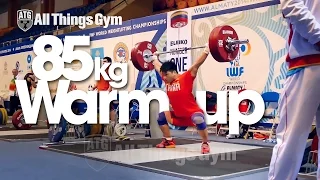 85kg Snatch Warm-up Almaty 2014 World Weightlifting Championships